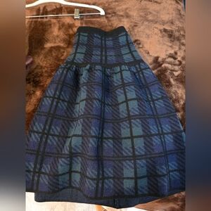 Plaid Blue and Black Women's Skirt